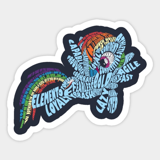 Wordy Rainbow Dash Sticker by WanWanWana